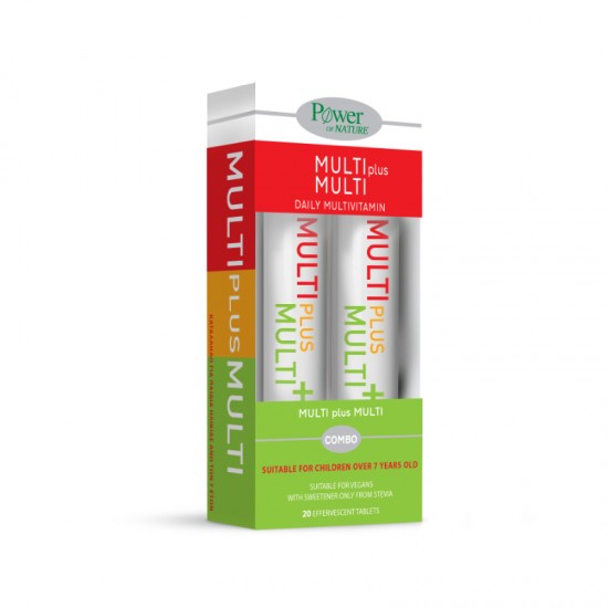 Power Health Promo Multi Plus Multi Daily Multivitamin Συμπλήρωμα Διατροφής Πολυβιταμινών με Στέβια Γεύση Ροδάκινο 2x20 αναβράζοντα δισκία Power Health Promo Multi Plus Multi Daily Multivitamin Συμπλήρωμα Διατροφής Πολυβιταμινών με Στέβια Γεύση Ροδάκινο 2x20 αναβράζοντα δισκία