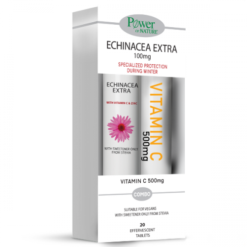 Power of Nature Echinacea Extra με Στέβια 24 Αναβράζοντα Δισκία + Vitamin C 500mg Πορτοκάλι 20 Αναβράζοντα Δισκία Power of Nature Echinacea Extra με Στέβια 24 Αναβράζοντα Δισκία + Vitamin C 500mg Πορτοκάλι 20 Αναβράζοντα Δισκία