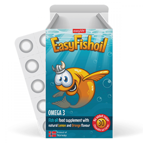 EasyVit EasyFishoil Omega 3 with Vitamin D 30 Μασώμενα Ζελεδάκια