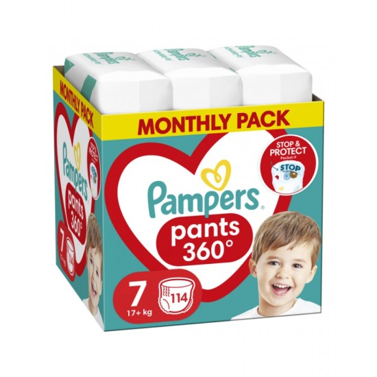 Pampers Pants Πάνες Βρακάκι No 7 (17kg+) Monthly Pack 114 πάνες