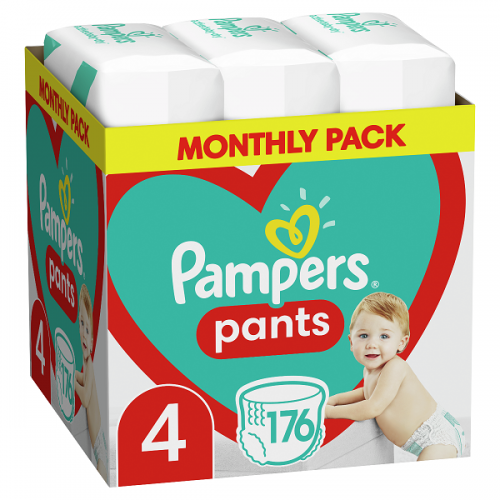 Pampers Active Baby  Pants No4  9-15kg Πάνες 176τεμ (Monthly Pack)