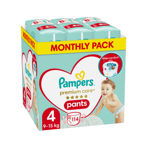 Pampers Premium Care Pants No4 9-15 kg Πάνες-Βρακάκι 114τεμ (Monthly Pack) Pampers Premium Care Pants No4 9-15 kg Πάνες-Βρακάκι 114τεμ (Monthly Pack)