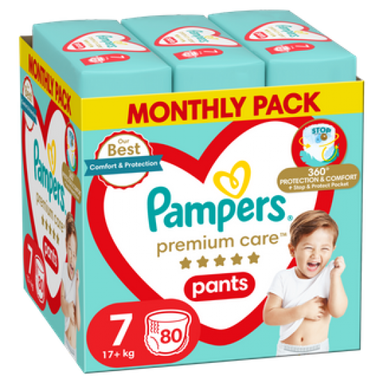 Pampers Premium Care Pants no7 Monthly Pack (17+kg) 80 Πάνες