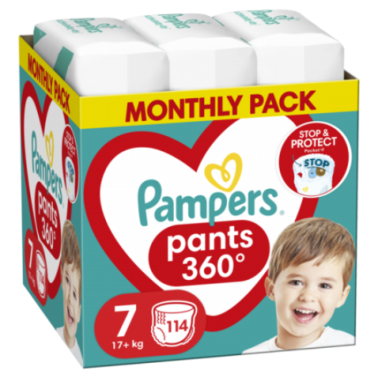 Pampers Pants Πάνες Βρακάκι No 7 (17kg+) Monthly Pack 114 πάνες
