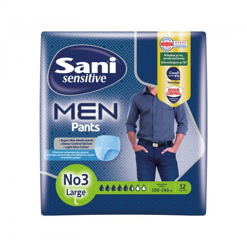 Sani Sensitive Men Pants N3 Large Αντρικές Πάνες Ακράτειας 12τεμάχια