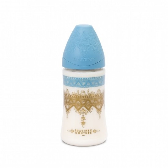 Suavinex Premium Με Στρογγυλή Θηλή Γαλάζιο 270ml +0m 