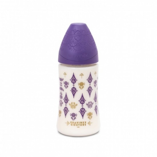 Suavinex Premium Με Στρογγυλή Θηλή Μωβ 270ml +0m 