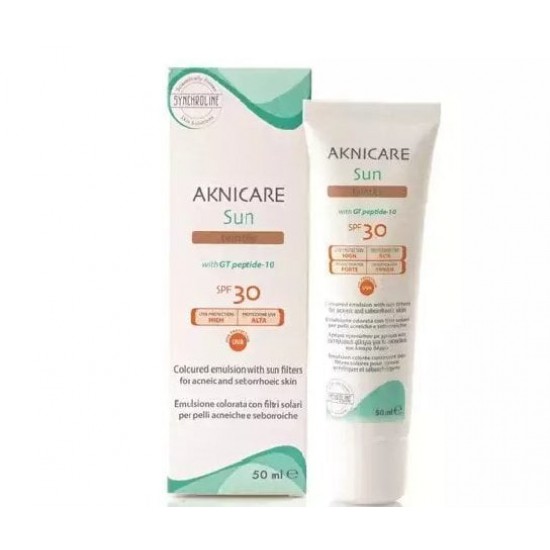 Synchroline Aknicare Sun Tinted Αντηλιακή Κρέμα Προσώπου για Ακνεικά Δέρματα SPF 30 με Χρώμα 50ml