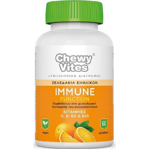 Chewy Vites Immune Function Vitamin C, D, B6 & B12, Ενίσχυση Ανοσοποιητικού, 60 Ζελεδάκια Chewy Vites Immune Function Vitamin C, D, B6 & B12, Ενίσχυση Ανοσοποιητικού, 60 Ζελεδάκια