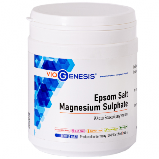 Viogenesis Epsom Salt Magnesium Sulphate Άλατα Θειικού Μαγνησίου 500gr
