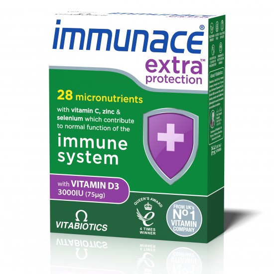 Vitabiotics Immunace Extra Protection, Συμπλήρωμα Διατροφής για την Ενίσχυση του Ανοσοποιητικού 30 Ταμπλέτες