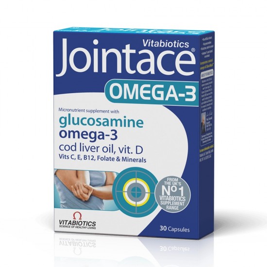 Vitabiotics Jointace Omega- 3 Συμβάλλει στην Ευκαμψία των Χόνδρων & των Αρθρώσεων 30 Κάψουλες