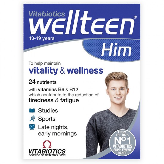 Vitabiotics Wellteen Him, Συμπλήρωμα Διατροφής για Εφήβους και Νέους Άντρες, 30tabs