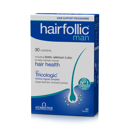 Hair Follic Man Tricologic Συμπλήρωμα Διατροφής για Άνδρες, Ενισχύει την Υγεία του Τριχωτού της Κεφαλής 60 Tablets