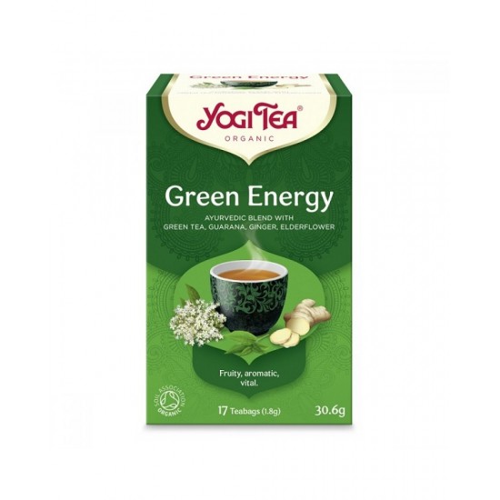 Yogi Tea Organic Green Energy Βιολογικό Τσάι 30,6gr (17 Φακελάκια)