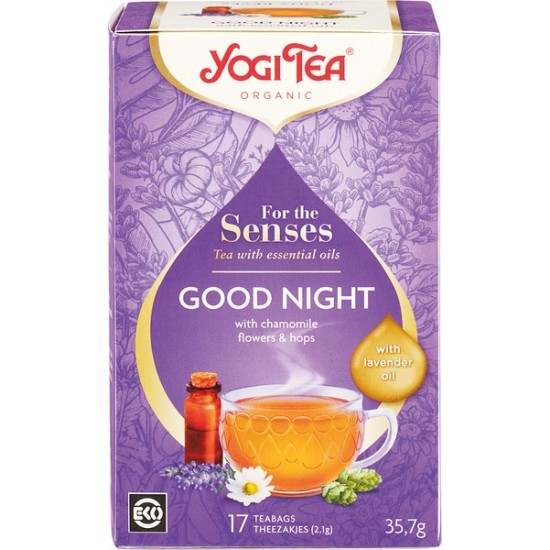 Yogi Tea Organic Good Night Βιολογικό Ρόφημα με Χαμομήλι & Αιθέρια Έλαια 35,7gr (17 Φακελάκια)