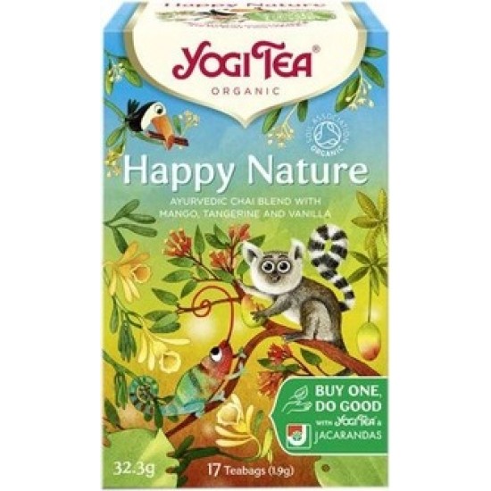 Yogi Tea Organic Happy Nature Βιολογικό Μείγμα Βοτάνων 32,3gr (17 Φακελάκια)