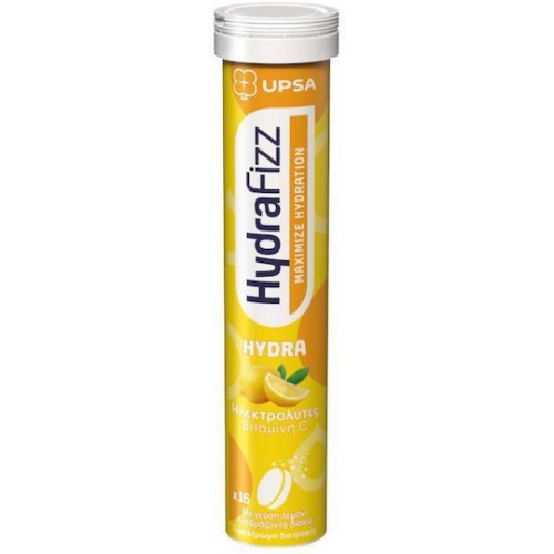 Upsa Hyrdrafizz Ηλεκτρολύτες Hydra + Βιταμίνη C Με Γεύση Λεμόνι 16 Αναβράζοντα Δισκία