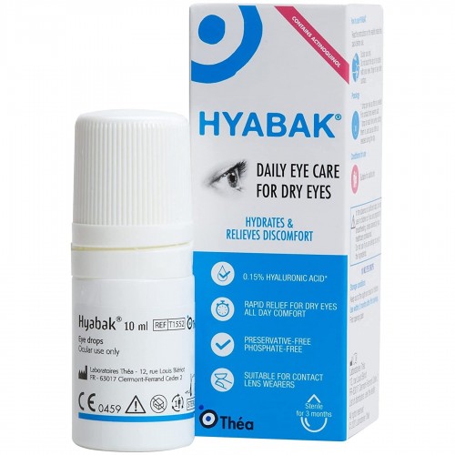 Hyabak 0.15% Υαλουρονικό Νάτριο, Σταγόνες Ενυδάτωσης για τα Μάτια 10ml Hyabak 0.15% Υαλουρονικό Νάτριο, Σταγόνες Ενυδάτωσης για τα Μάτια 10ml