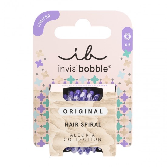 Invisibobble Limited Original Hair Spiral Allegria Collection, Μωβ Λαστιχάκια Μαλλιών 3 Τεμάχια
