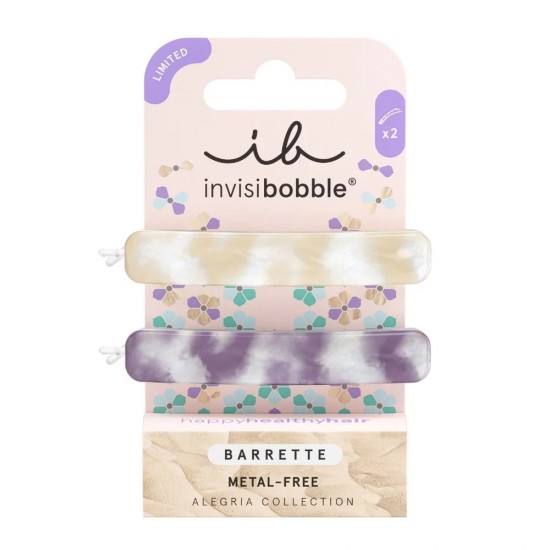 Invisibobble Limited Barrette Alegria Turn on Your Healers Αξεσουάρ Μαλλιών, Χρώμα Λευκό & Μωβ 2 Τεμάχια