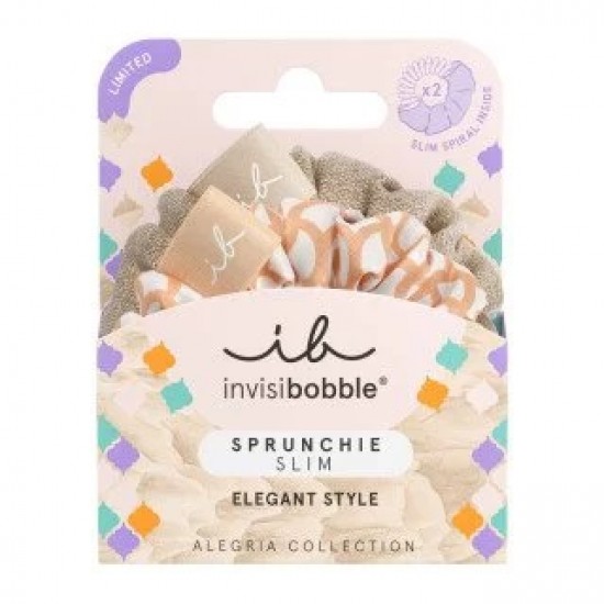 Invisibobble Limited Sprunchie Slim, Rooting for You Χρώμα Μπεζ & Πορτοκαλί 2 Τεμάχια