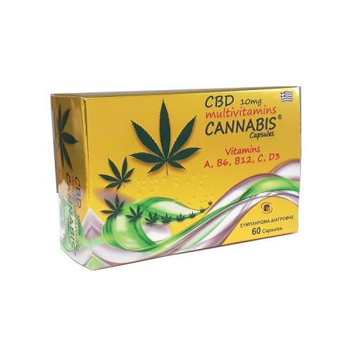 CBD 10mg Cannabis & Multivitamins, Συμπλήρωμα Διατροφής με Κανναβιδιόλη & Πολυβιταμίνες 60 Κάψουλες