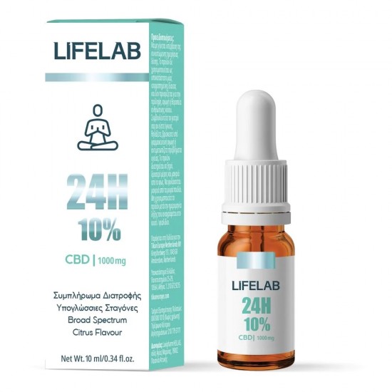 Lifelab 24H 10% CBD 1000mg, Υπογλώσσιες Σταγόνες 10ml