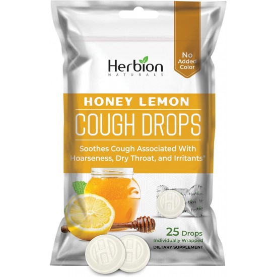 Herbion Naturals Cough Drops, Καραμέλες για το Βήχα με Γεύση Μέλι-Λεμόνι 25 Καραμέλες