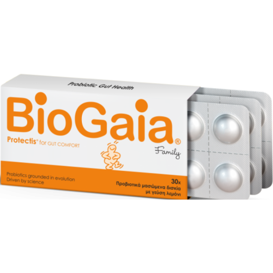 BioGaia ProTectis Family Lemon 30 Μασώμενα Δισκία