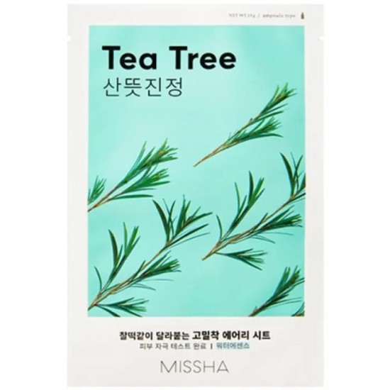 Missha Airy Fit Tea Tree Sheet Mask Μάσκα Προσώπου για Καταπράυνση & Βαθύ Καθαρισμό Ιδανική για Δέρμα με Τάση Ακμής 1τεμ