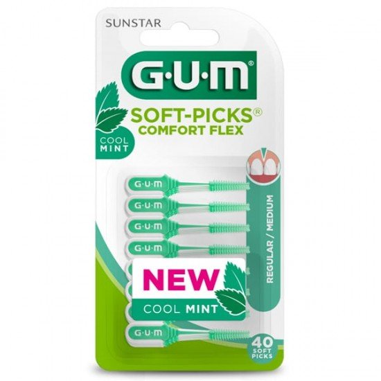 Gum 670 Soft Picks Comfort Flex Cool Mint Medium, Μεσοδόντια Βουρτσάκια 40τμχ