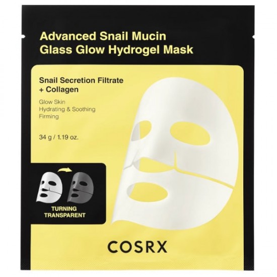 Cosrx Advanced Snail Mucin Glass Glow Hydrogel Mask Μάσκα Προσώπου για Λάμψη 1τεμ
