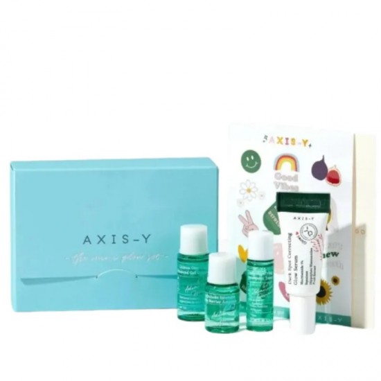 AXIS-Y - Mini Glow set Πλήρες Σετ Με τέσσερα Μίνι Προϊόντα Περιποίησης Δέρματος για Λαμπερή Επιδερμίδα