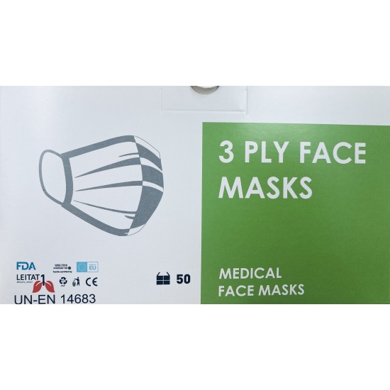Medical Face Masks Type IIR, 3ply Μάσκες Χειρουργικές Προσώπου με Λάστιχο, Χρώμα Πράσινο 50 Τεμάχια