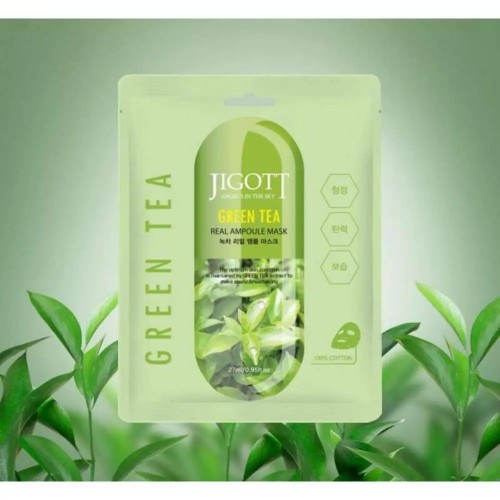 Jigott Green Tea Real Sheets Mask Μάσκα με Εκχύλισμα Πράσινου Τσαγιού 27ml Jigott Green Tea Real Sheets Mask Μάσκα με Εκχύλισμα Πράσινου Τσαγιού 27ml