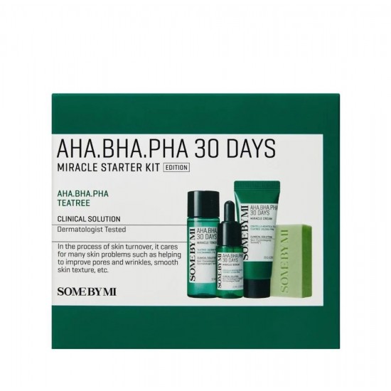 Some By Mi AHA BHA PHA 30 Days Miracle Starter Cosmetic Care Promo Περιποίησης με AHA BHA PHA 30 Days Miracle Cleansing Bar Σαπούνι Καθαρισμού 30g & Toner Τονωτική Λοσιόν 30ml & Ενυδατική Κρέμα 20g & Serum Ορός Προσώπου 10ml Some By Mi AHA BHA PHA 30 Days Miracle Starter Cosmetic Care Promo Περιποίησης με AHA BHA PHA 30 Days Miracle Cleansing Bar Σαπούνι Καθαρισμού 30g & Toner Τονωτική Λοσιόν 30ml & Ενυδατική Κρέμα 20g & Serum Ορός Προσώπου 10ml