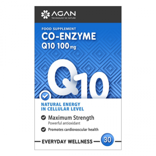 Agan Co-Enzyme Q10 100mg  Συμπλήρωμα Διατροφής Για Την Κυτταρική Υγεία & Την Παραγωγή Ενέργειας 30caps