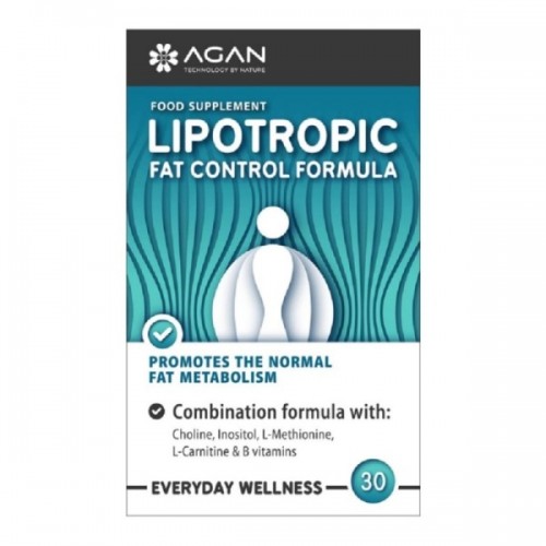 Agan Lipotropic Fat Control Formula Συμπλήρωμα Διατροφής με 4 Λιποτροπικά Αμινοξέα 30caps