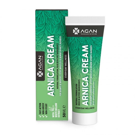 Agan Arnica Cream με Εκχύλισμα Λευκής Ιτιάς, Για Μώλωπες, Μυϊκούς Πόνους & Μικροτραυματισμούς 50ml