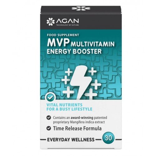 Agan MVP Multivitamin Energy Booster, Συστατικά που Συμβάλλουν στην Μείωση της Κούρασης & της Κόπωσης 30 Ταμπλέτες