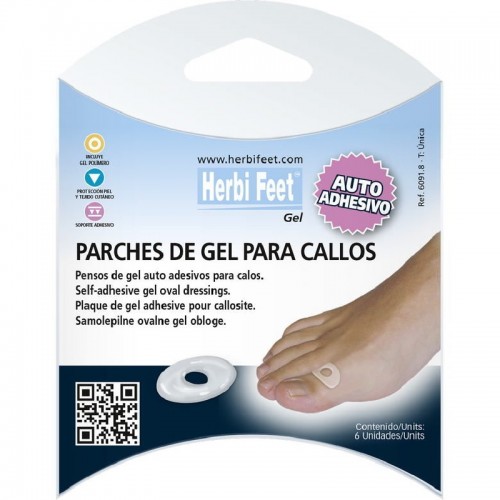 Herbi Feet Αυτοκόλλητα Οβάλ Επιθέματα Gel 6 τμχ. Herbi Feet Αυτοκόλλητα Οβάλ Επιθέματα Gel 6 τμχ.