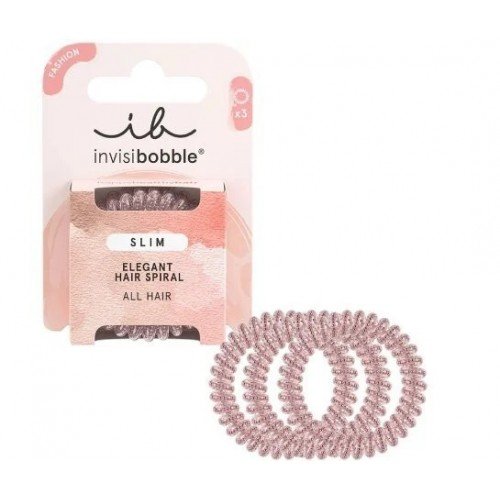 Invisibobble Hair Spiral Slim Pink Monocle Λαστιχάκια Μαλλιών 3τμχ