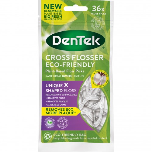 Dentek Cross Flosser Plant-Based Unique X Shaped Floss Picks ,Οδοντικό Νήμα 36 Τεμάχια Dentek Cross Flosser Plant-Based Unique X Shaped Floss Picks ,Οδοντικό Νήμα 36 Τεμάχια
