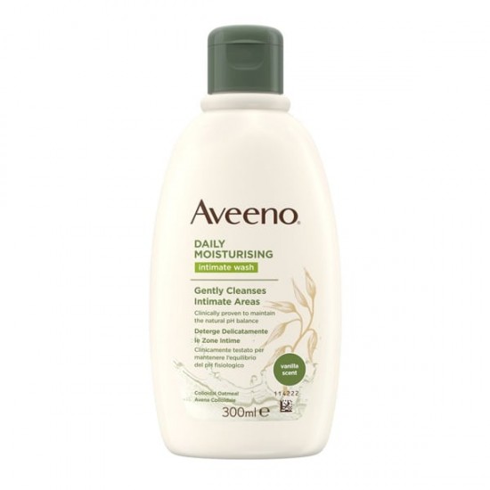 Aveeno Daily Moisturizing Intimate Wash Vanilla Scent, Ενυδατικό Υγρό Καθαρισμού Για Την Ευαίσθητη Περιοχή Με Άρωμα Βανίλια 300ml