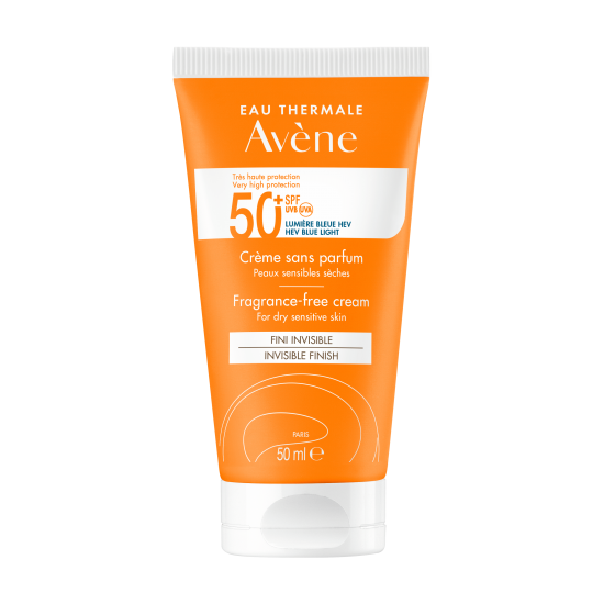Avene Cream Χωρίς Άρωμα, Αντηλιακή Κρέμα Προσώπου SPF50+ Για Ξηρό & Ευαίσθητο Δέρμα 50ml