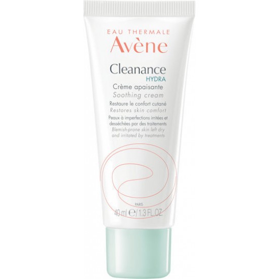 Avene Cleanance Hydra Cr,  Καταπραϋντική Κρέμα κατά της Ξηρότητας Λόγω Θεραπείας της Ακμής 40ml