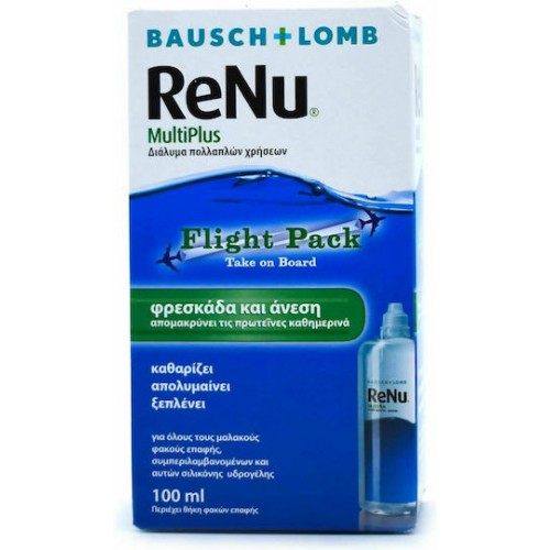 Bausch & Lomb ReNu Multiplus Flight Pack Διάλυμα Καθαρισμού Φακών Επαφής Πολλαπλών Χρήσεων & Θήκη Φακών 100ml Bausch & Lomb ReNu Multiplus Flight Pack Διάλυμα Καθαρισμού Φακών Επαφής Πολλαπλών Χρήσεων & Θήκη Φακών 100ml