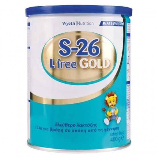 S-26 Lactose Free Gold, Γάλα για Βρέφη σε Σκόνη, Χωρίς Λακτόζη, Από τη Γέννηση 400gr