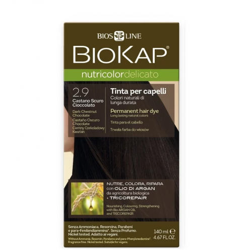 Biokap N2.9 Dark Chestnut-Chocolate, Βαφή Μαλλιών Χρώμα Καστανό Σκούρο Σοκολατί 140ml